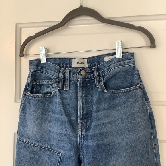 Frame women's jeans 25 Le Original patchwork denim button fly straight leg - Picture 5 of 10